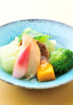 夏野菜と鮑の蕃茄醤油がけ-レシピのメイン写真