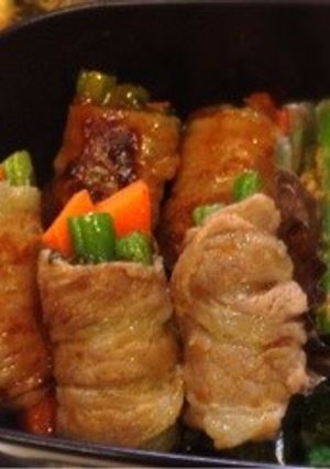 野菜の梅豚巻き-レシピのメイン写真
