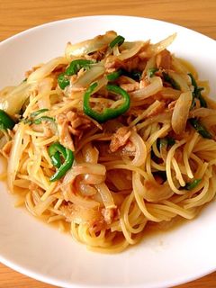 ツナとピーマンと玉ねぎのパスタ-レシピのメイン写真