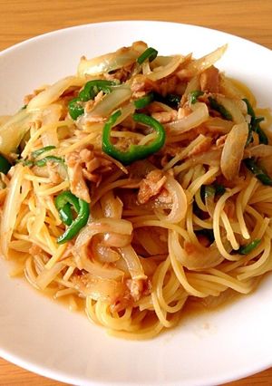 ツナとピーマンと玉ねぎのパスタ-レシピのメイン写真