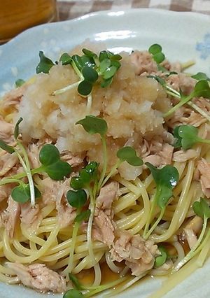 ツナとおろしｄｅさっぱり和風パスタ-レシピのメイン写真