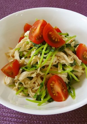 豆苗と鶏ささみサラダ-レシピのメイン写真