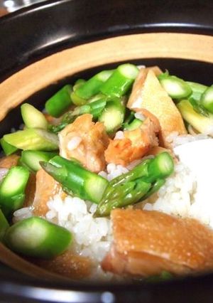 調味不要＊鮭ハラスとアスパラご飯-レシピのメイン写真