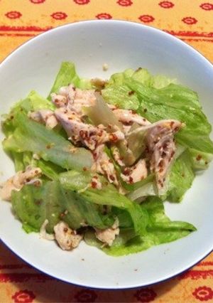 レタスとささ身の簡単ヘルシーサラダ-レシピのメイン写真