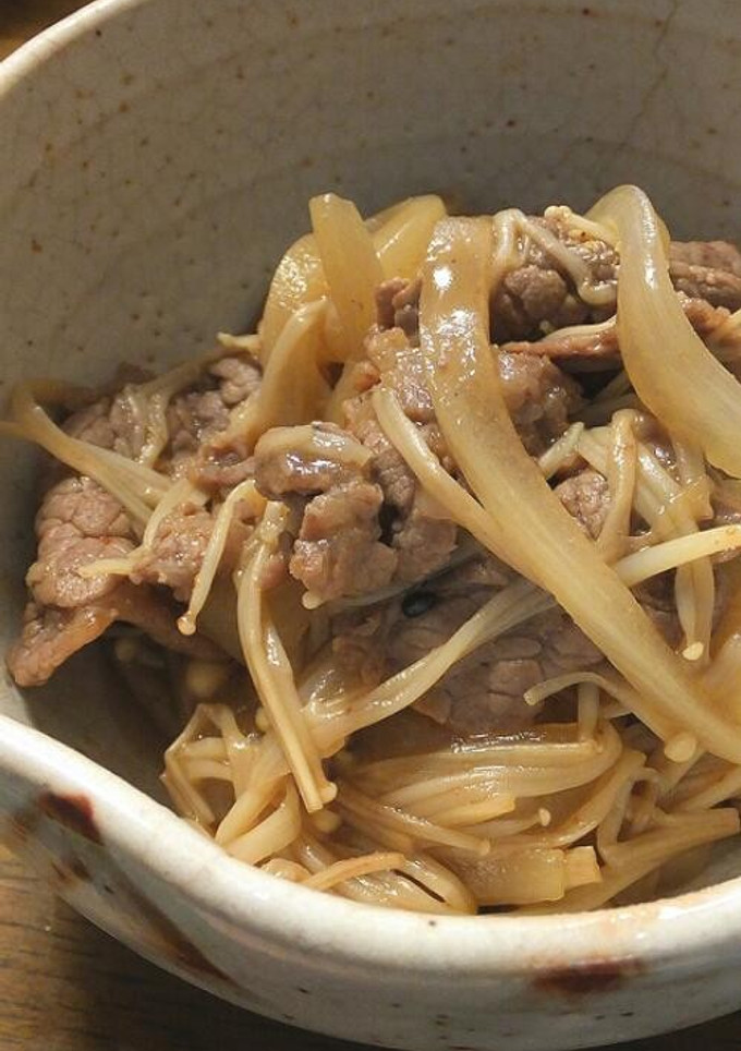 牛こまとえのきの甘辛炒め-レシピのメイン写真