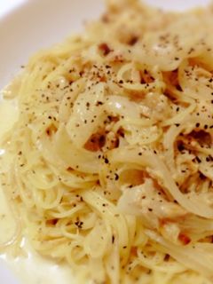 オニオンコンソメスープでツナミルクパスタ-レシピのメイン写真