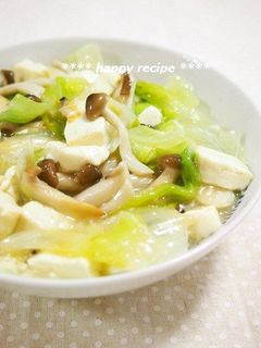 簡単!豆腐・きのこ・レタスの塩あん炒め-レシピのメイン写真