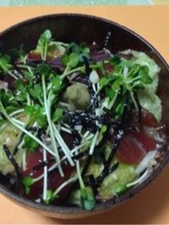 おくらトロロ&ずけ丼-レシピのメイン写真