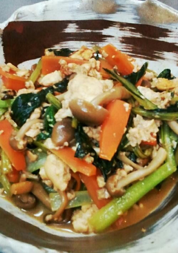 小松菜と豆腐の炒り煮-レシピのメイン写真