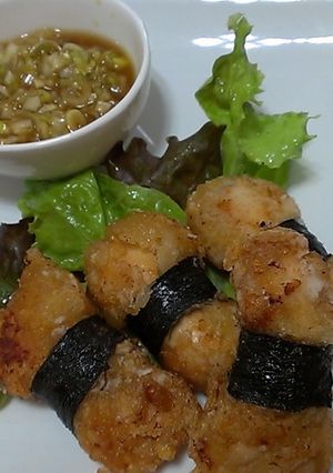 ささみ海苔巻き・薬味ソース添え-レシピのメイン写真