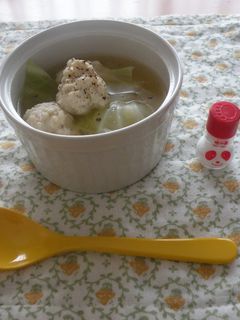 ふわふわ♪鶏団子スープ(離乳食にも)-レシピのメイン写真