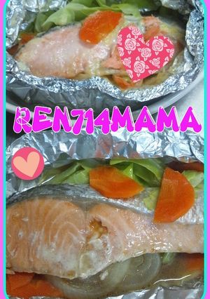 簡単☆鮭と野菜のホイル焼き☆みそマヨ味-レシピのメイン写真
