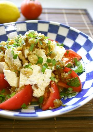 崩し豆腐とクルミ๑アジアンサラダ-レシピのメイン写真