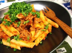 オージービーフで牛肉のペンネアラビアータ-レシピのメイン写真