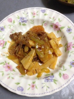 牛肉 セロリ 竹の子 の春雨炒め-レシピのメイン写真