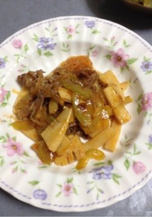 牛肉 セロリ 竹の子 の春雨炒め-レシピのメイン写真