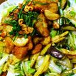 カレー風味チキン*バター風味野菜炒め
