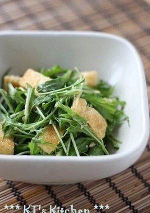 水菜と油揚げの辛子酢味噌和え-レシピのメイン写真