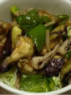 茄子とピーマンの照り焼き丼-レシピのメイン写真