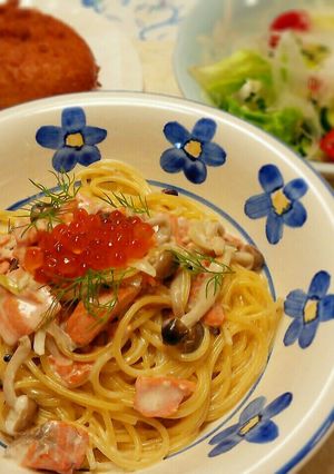 アンチョビが隠し味！鮭のクリームパスタ♡-レシピのメイン写真