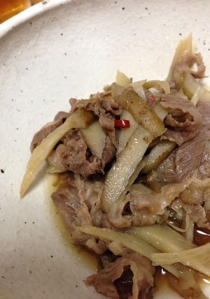 あっさりピリリ☆ごぼうと牛肉の煮物-レシピのメイン写真
