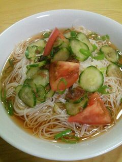 さっぱり梅ポン酢でアレンジそうめん♪-レシピのメイン写真