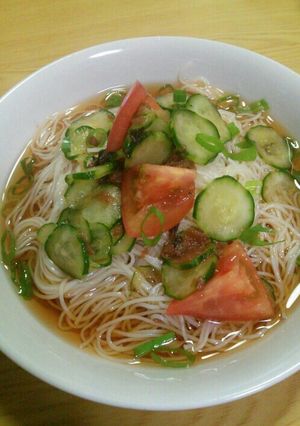 さっぱり梅ポン酢でアレンジそうめん♪-レシピのメイン写真