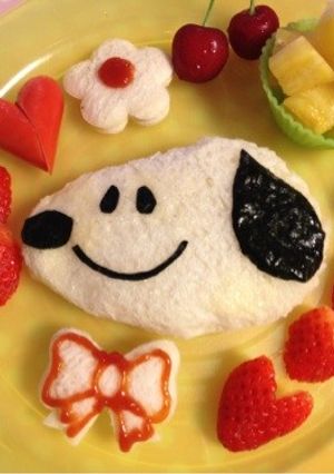 5分で簡単キャラパン☆食パンでスヌーピー-レシピのメイン写真