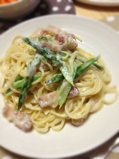 簡単*ベーコンとアスパラのクリームパスタ-レシピのメイン写真
