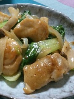 鶏肉とチンゲン菜のオイマヨ炒め-レシピのメイン写真