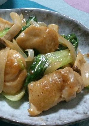 鶏肉とチンゲン菜のオイマヨ炒め-レシピのメイン写真