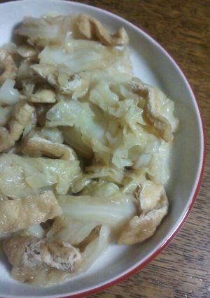 圧力鍋☆キャベツと油揚げの煮物-レシピのメイン写真
