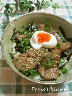 とろ~り卵の牛カルビ丼♪-レシピのメイン写真