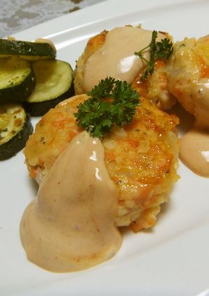 ふんわり～サーモンのハンバーグ♫-レシピのメイン写真