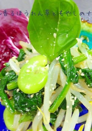 バジル香るほうれん草ともやしのナムル-レシピのメイン写真