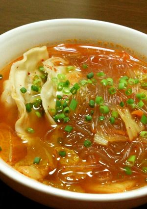 まな板包丁いらず!!餃子春雨スープ♡-レシピのメイン写真