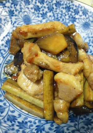 ごぼう＆ナス＆豚肉で南蛮風さっぱり炒め-レシピのメイン写真
