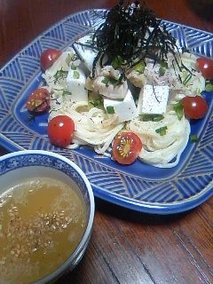 サッパリ!はんぺんと蒸し鶏のつけ麺!-レシピのメイン写真