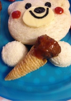キャラ弁に☆簡単とんがりコーンでアイス風-レシピのメイン写真