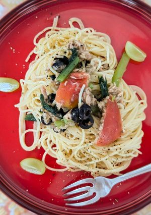 黒とろろ昆布とツナトマトの冷製パスタ-レシピのメイン写真