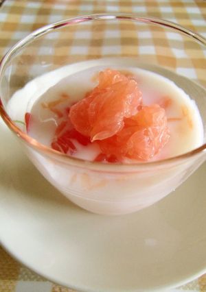 ★グレープフルーツの牛乳ゼリーですよ。♪-レシピのメイン写真
