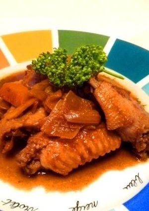 美肌効果抜群！手羽先の味噌ハニー煮込み-レシピのメイン写真