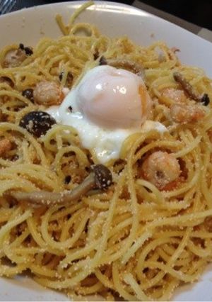 シメジと小エビの明太パスタ-レシピのメイン写真