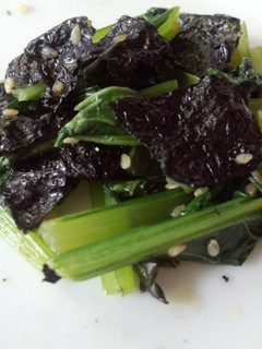 韓国ノリをちらした青菜の炒めもの-レシピのメイン写真