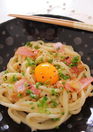 釜玉カルボナーラ風うどん-レシピのメイン写真