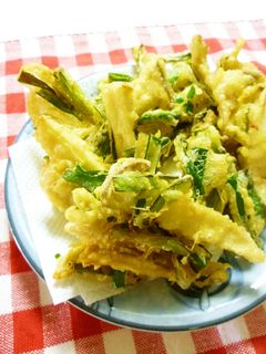 自家製☆天ぷら衣 ニラ&エリンギの天ぷら-レシピのメイン写真