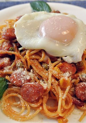 ナポタマ☆美味です！目玉焼きとナポリタン-レシピのメイン写真