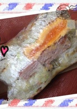 スパムエッグのゴマベーグルサンド♡-レシピのメイン写真