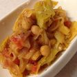 キャベツとひよこ豆のトマトカレー煮込み