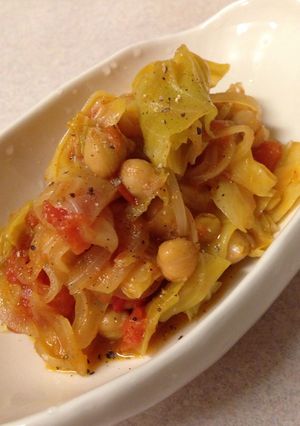 キャベツとひよこ豆のトマトカレー煮込み-レシピのメイン写真
